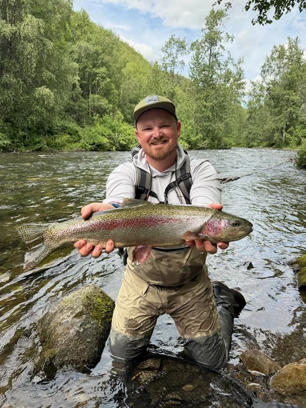Fly fishing on the Kenai River near Cooper Landing, Alaska