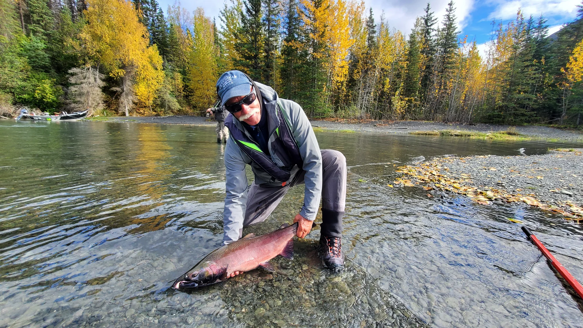Fly fishing on the Kenai River near Cooper Landing, Alaska