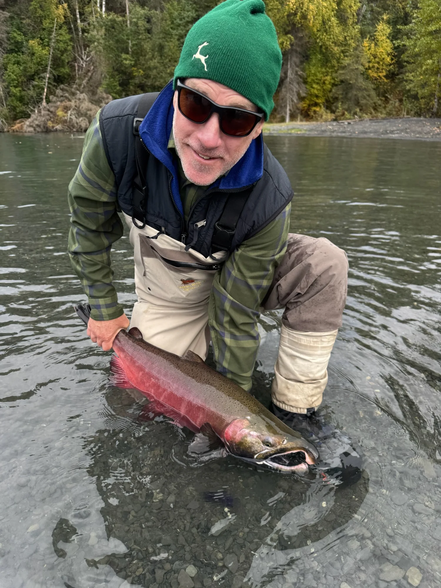Fly fishing on the Kenai River near Cooper Landing, Alaska
