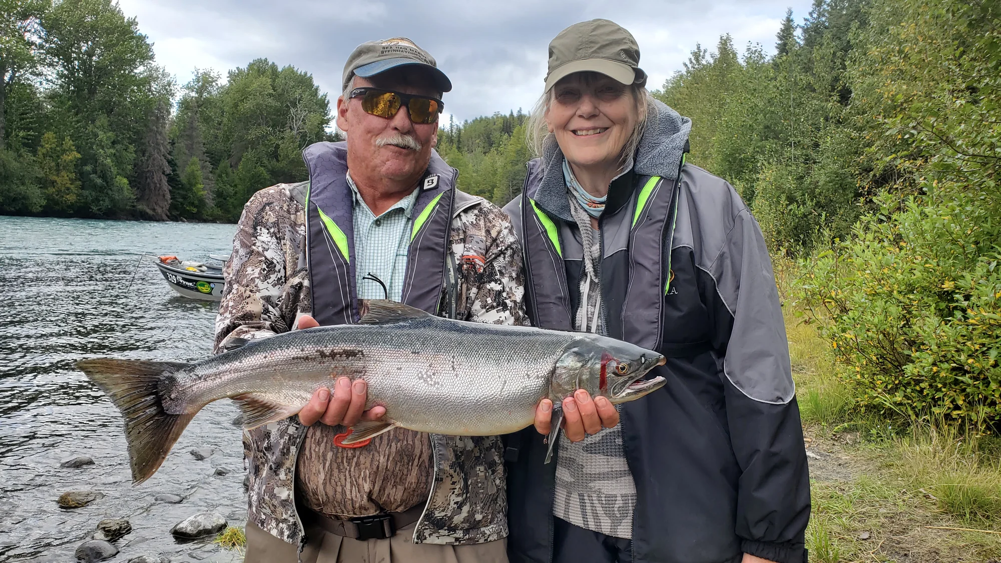 Fly fishing on the Kenai River near Cooper Landing, Alaska